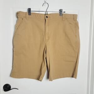 Carhartt Shorts Mens 42 Tan 10 Inseam Relaxed Fit Cargo Utility Durable Camping